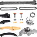 Timing Chain Kit w/Water Pump for 2011-2019 Ford F150, Explorer, Edge, Taurus, Mustang, Flex, Police Interceptor, for 2011-2016 Lincoln MKS, MKX | 3.5L 3.7L V6 Engine, OE # BL3Z-6268-A & AT4Z-6268-A