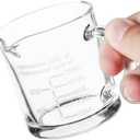 Ackers Etched Scale Espresso cup with Handle, Thickened Bottom and Wall, Double V-Shaped Spout,2.5OZ Milk Frothing Pitcher,75ML Milk Cup with Handle, Espresso Accessory (SINGLE)