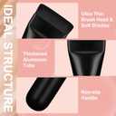 2 x Flat Foundation Brush for Liquid Makeup,14CM Premium Fast Flawless Flat Top Kabuki Makeup Brushes Face Cosmetics Concealer Brush for Liquid, Blending, Powder, Cream, Powder, Blush, Buffing Black