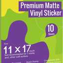 Uinkit Printable Premium Vinyl Sticker for Inkjet Printer 11x17 inch 10Sheets Matte White Sticker Paper Waterproof Adhesive Vivid Colors