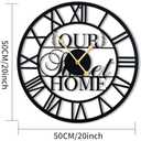 20inches/50cm Wall Clocks Roman Numeral Battery Powered No Ticking Silent Modern Unique Metal Wall ClocksSuitable Living Room Kitchen Bedroom Fireplace Office Farmhouse (Our Home)