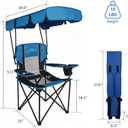 FAIR WIND 2 Pack Portable Canopy Camping Chair 380 LBS Capacity Heavy Duty Oversized Folding Lawn Chair with Sunshade for Beach, Fishing, Sports & Outdoors