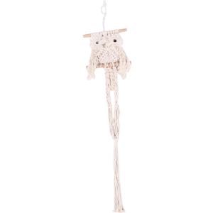 LIOOBO Macrame Plant Hanger Owl Indoor Hanging Planter Basket Decorative Flower Pot Holder Wall Flowerpot Decoration Hand-Woven Cotton Rope Boho Home Room Decor Outdoor Indoor Beige