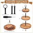 6 Pcs Wooden Dessert Table Display Set, Acacia Wood Cake Stand with Dome Lid,2 Pcs 3-Tier Dessert Display Stands and 3 Serving Trays Hosting Essential for Wedding Birthday Party Baby Shower Christmas