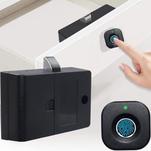 SUMNEW Fingerprint Cabinet Lock, Smart Biometric, Fit for Keyless Hidden File Drawer Wardrobe, Child Safety Electric Fingerprint Lock, DIY Wooden Furniture Privacy for Home Office
