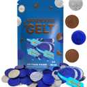 2 x The Dreidel Company Blue & Silver Hanukkah 24-Pack Mesh Bags Milk Chocolate Coins, Hanukkah Menorah & Dreidel Design Gelt, Non GMO, Kosher Certified OU-D 4 Coins Per Bag (EXP 11/02/27)