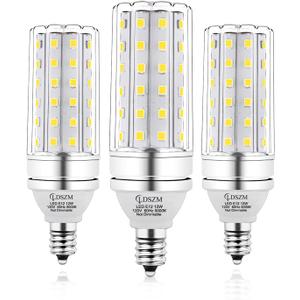 E12 LED Corn Light Bulb, 12W Equivalent 100W, 1200 Lumen Daylight 5000K, Non-Dimmable Candelabra Base Chandelier Light Bulbs, Pack of 3