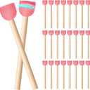 40 Pieces Round Sponge Paint Brush, 0.6 Inch Round Sponge Foam Brush Set Painting Tools for Acrylic Painting and Face Paintbrush Arts and DIY Crafts, Pink