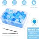 Reusable Ice Cube with Lid & Bin, 60 Pack Plastic Ice Cubes for Drinks BPA Free, Refreezable Square Ice Cubes for Water Bottles, Whiskey, Vodka, Coffee, Cocktails, Beer or Wine