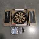 Sisal Dart Board Cabinet Sets, Decorative Dart Boards for Adults [6*Steel Darts] - Wooden Dartboard Cabinet with Integrated Scoreboard for Family Game Rooms - Retro Case