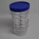Wenqik 4 Pcs Food Storage Container with Lids Set Proof Dough Round Clear Commercial Containers with Scales and Handles for Bread Dough Rise Home Restaurant Food Storage 2 Qt 4 Qt (Blue)