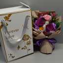 Forever Flowers Gifts for Mom, Mothers Day Preserved Flowers Bouquet Birthday Gifts for Her, Preserved Roses for Grandma Wife Anniversary Valentines Day Christmas (Purple Paper)