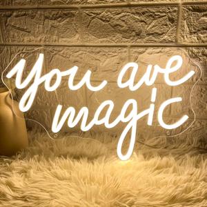 You Are Magic Neon Sign LED Signs for Wall Decor Dimmable Neon Lights Sign USB Powered Light Up Sign for Bedroom Living Room Home Bar Man Cave Christmas Birthday Party Wedding Decoration Gifts