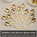 Gold Teaspoons Set of 12, Stainless Steel Dessert, Coffee Spoon, Stirring Spoon, Latte for Home, Restaurant, Hotel, Wedding, Event, Parties