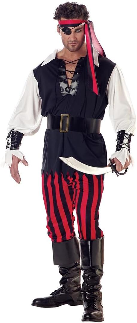 California Costumes men's Cutthroat Pirate Costume (Large, Black/Red/White)