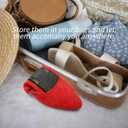 HEAWISH Womens Black Flats Shoes Comfortable Suede Pointed Toe Slip On Casual Ballet Flats Dress Shoes Nude Flats (9, Red)