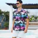 Goodstoworld Men's Novelty Hawaiian Button Down Shirts (M)