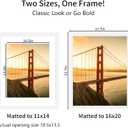 YESKAY 16x20 Picture Frame White Set of 3, Display Pictures 11x14 with Mat or 16 x 20 Without Mat, Poster Frames 16x20 for Wall Hanging Horizontal and Vertical
