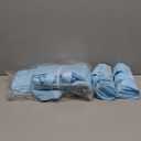 Weewooday 100 Pcs Frosted Plastic Gift Bags with Handles for Small Business Clear Shopping Bags with Cardboard Bottom,4 Sizes (Blue)