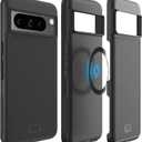 TUDIA MergeGrip [Magsafe Compatible] Designed for Google Pixel 8 Pro Case (2023) - Dual Layer [Military Grade] Shockproof Slim Rugged Tough Heavy Duty Phone Cases - Matte Black