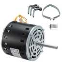 VEVOR 1/2HP Furnace Blower Motor, 1075RPM 5-Speed, 208/230V 2.7A, 48 Frame 3.4" Shaft Length, 0.5" Shaft Diameter, CW/CCW Dual Rotation, with 7.5F/450V Capacitor and 11" Hold Hoop