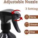 OFFIDIX Glass Spray Bottles for Cleaning,16 OZ 2 Pack Continuous Empty Water Mister Spray Bottles for Hair,Plants Mister,Adjustable Nozzle,Amber and Black