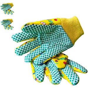 PROMEDIX P Kids Garden Gloves 3-6 Years Old Children Gardening Gloves Cotton Comfortable Bright Color, 2- Pair Pack