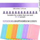 Aneco 12 Pack Satin Table Runner 12 x 108 Inch Pastel Rainbow Long Wedding Satin Silk Table Runner for Wedding Banquet Graduations Birthday Party Decoration