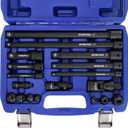 WORKPRO 18-Piece Impact Socket Extension Set, Includes Socket Adapters, Ratchet Extension Set, Socket Extension Bar, Swivel Universal Joints and Impact Coupler, 1/4", 3/8" & 1/2" Drive