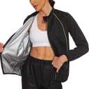 SEXYWG Sauna Jacket for Women Workout Sauna Suit Sweat Long Sleeve Shirt Gym Tops Zipper Body Shaper