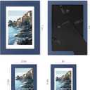 Hongkee 4x6 Picture Frame (4 Pack, Blue), Made of Real Glass and Wooden Frame - Display Pictures 3.5x5 with Mat or 4x6 Without Mat, 4 by 6 Photo Frames TableTop Display and Wall Mounting