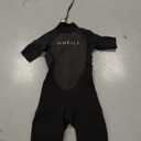 O'Neill Men's Reactor-2 2mm Back Zip Short Sleeve Spring Wetsuit, Black/Black, MT