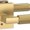 Amerdeco 1 Pack Privacy Door Handles, Champagne Bronze Interior, Knurled Lever, Heavy Duty for Bedroom and Bathroom, Reversible Keyless for Right & Left Side AM0021