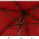 6.5x10FT Patio Umbrella, Outdoor Umbrella with Push Button Tilt and Crank, 8 Sturdy Ribs, UV Protection & Waterproof Market Umbrella for Pool, Backyard, Beach,Deck (Red)