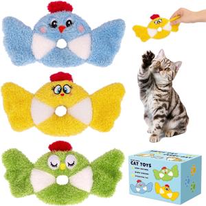 Retro Shaw Cat Toys, Bird Cat Toy with Catnip & Silvervine - Interactive Realistic Kitten Toy with Crinkle Sound for Indoor Cats, Satisfies Natural Hunting Instincts