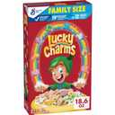 Lucky Charms Gluten Free Cereal with Marshmallows, Kids Breakfast Cereal, Made with Whole Grain, Family Size, 18.6 oz (EXP 06/13/26)