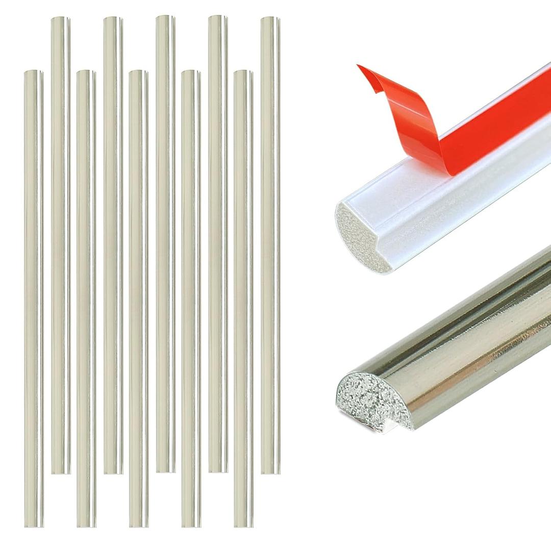 Tilingview 10-Pack Peel and Stick Tile Trim for Backsplash  12" Self-Adhesive PVC Molding Edge, Decorative Pencil Tile Edging for Walls (Light Gold)