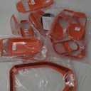 23PCS Full Set Interior Decoration Trim Kit for Jeep Wrangler JL JLU Gladiator JT 2018-2023 Steering Wheel Door Handle Air Conditioning Vent Cup Holder Reading Light Headlight Gear Cover (Orange)