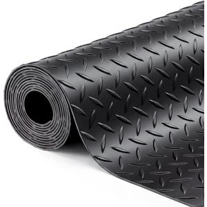 SEAL 4 x 10 FT Premium Garage Floor Mat, Solid 2.8mm Thick Lay-Flat Black Commercial Grade Heavy Duty Parking Mat for Golf Cart, Workbench, ATV, Water/Stain Resistant Runner
