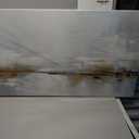 SENROLAN Neutral Blue Grey Seascape Canvas Wall Art, Coastal Ocean Waves Horizontal Wall Decor for Living Room, Modern Coastal Home Decor for Bedroom Hallway Entryway, 40x20 Inch