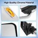 Black Door Mirror with Signal Light Power Heated Adjustable Mirrors fit for 2011+ Hino 238 258 268 338 Semi Trucks (Chrome, Left)