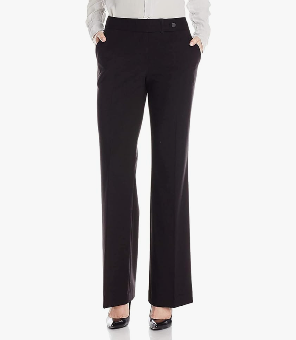 Calvin Klein Women's Modern Fit Suit Pant (Black, 12)