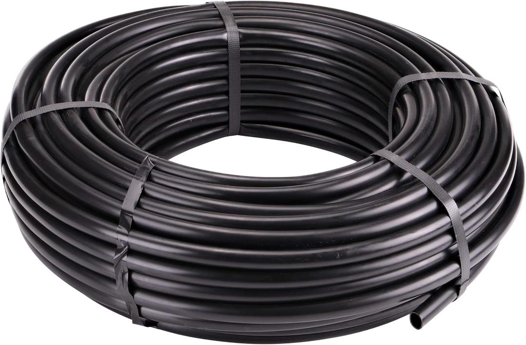 Raindrip 052020P 1/2-Inch Drip Irrigation Water Supply Tubing, For Garden Irrigation Drippers, Emitters, and Systems, Black Polyethylene