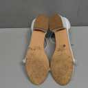 PARTY Women's Open Toe Ankle Strap Low Block Chunky Heels Sandals (9, White Pearl)