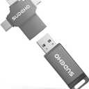 MFi Certified Photo Stick 128GB USB Flash Drive for iPhone, 4 in 1 External Memory Thumb Drive for Picture Video Data Backup, High Speed Memory Stick USB Drive for iPhone/iPad/Android/PC (Black)