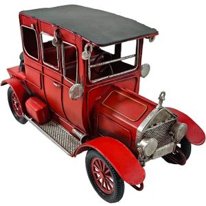 10'' Iron Classic Red Cars Model - Collectible Vehicle Decoration, Metal Christmas Decor, Unique Blend of Vintage and Rustic for Table Top (C)