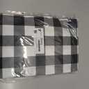 Smiry Rectangle Picnic Table Cloth, Elastic Waterproof Fitted Vinyl Tablecloths, Flannel Backed Buffalo Plaid Table Covers for Dining, Camping, Outdoor (Black and White, 30" x 72")