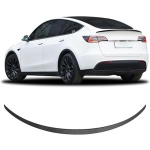 Fit for Tesla Model Y Spoiler Rear Wing 2020-2023 2024 Tesla Model Y Rear Trunk Lip, Sporty Appearance Tesla Model Y Accessories Trunk Spoiler, ABS Matte Carbon Fiber Pattern, Black