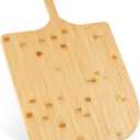 16 Inch Bamboo Pizza Peel, Natural Wooden Pizza Paddle with Long Handle & Hanging Hole, Beveled Edge Pizza Spatula for Homemade Pizza, Bread Baking, Indoor & Outdoor Pizza Oven Accessories