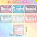 Tellegloww 7 Pcs Days of The Week Magnets Magnetic Colorful Week Labels Decorative Glass Inspirational Magnets for Home Locker School Whiteboard 2.63 x 1.85 Inch Refrigerator Decoration(Morandi)